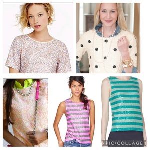Lot of 10 Jcrew Sequin Tops Shirts
